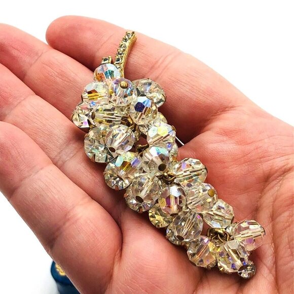 Juliana Jewelry - Vintage Juliana Womens Brooch Aurora Borealis Crystal Rhinestone Gold Cha Cha